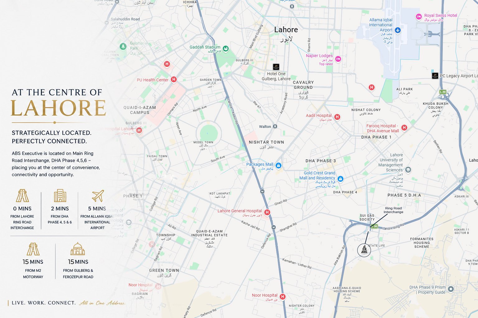 ABS Executive location map — At the Centre of Lahore